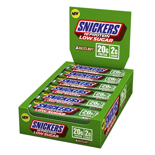 Mars - Snickers Low Sugar High Protein Bar 12x57g - Hazelnut Milk Chocolate - product photo