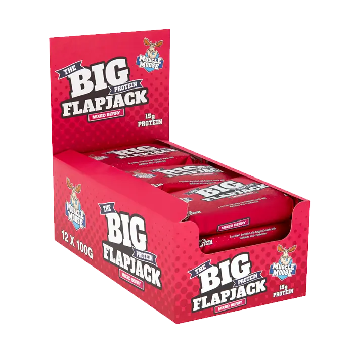 Muscle Moose - Muscle Moose Big Protein Flapjack 12x100g - Mixed Berry - product photo