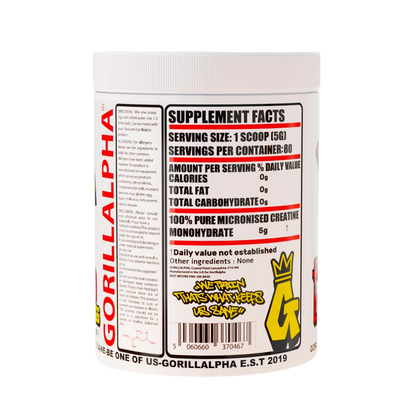 Gorillalpha Creatine 400g (Unflavoured)