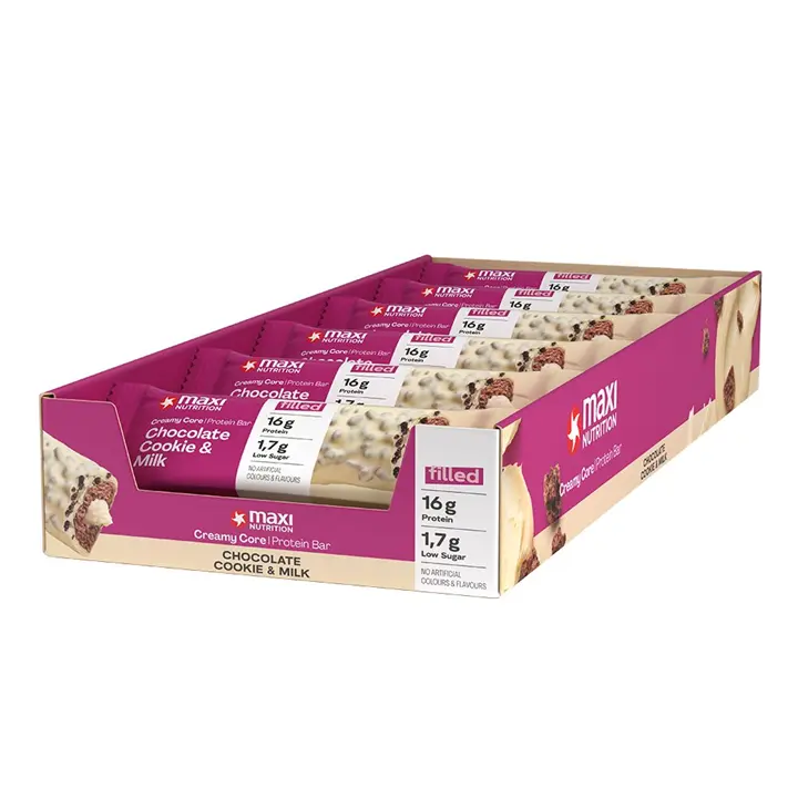 MaxiNutrition - MaxiNutrition Creamy Core Protein Bar 12x45g - Chocolate Cookie & Milk - product photo