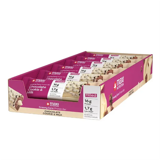 MaxiNutrition - MaxiNutrition Creamy Core Protein Bar 12x45g - Chocolate Cookie & Milk - product photo