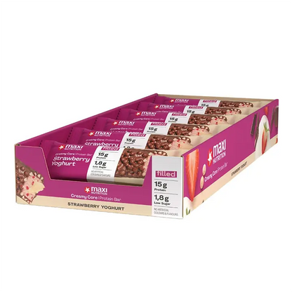 MaxiNutrition - MaxiNutrition Creamy Core Protein Bar 12x45g - Strawberry Yoghurt - product photo